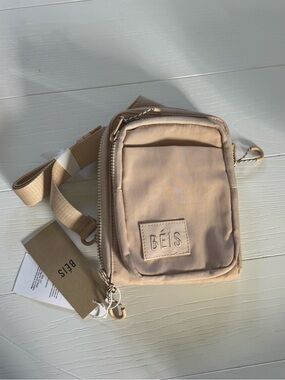 NWT Beis All-In-One Sling cream cross body belt bag